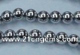CHE427 15.5 inches 12mm round plated hematite beads wholesale