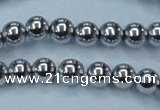 CHE427 15.5 inches 12mm round plated hematite beads wholesale