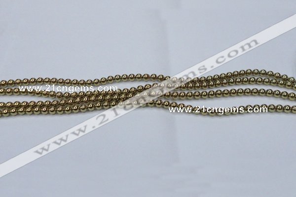 CHE431 15.5 inches 3mm round plated hematite beads wholesale