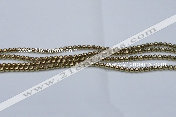 CHE432 15.5 inches 4mm round plated hematite beads wholesale