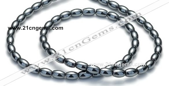 CHE50 15.5  inches 3*5mm rice shape hematite beads Wholesale