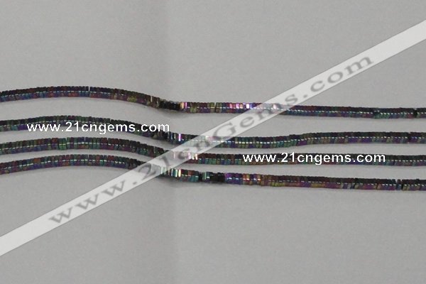 CHE562 15.5 inches 1*2*2mm square plated hematite beads wholesale