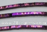 CHE563 15.5 inches 1*2*2mm square plated hematite beads wholesale