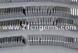 CHE568 15.5 inches 1*3*3mm square plated hematite beads wholesale