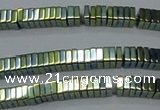 CHE572 15.5 inches 1*3*3mm square plated hematite beads wholesale