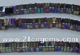 CHE575 15.5 inches 1*3*3mm square plated hematite beads wholesale