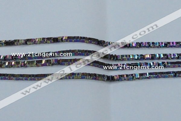 CHE575 15.5 inches 1*3*3mm square plated hematite beads wholesale