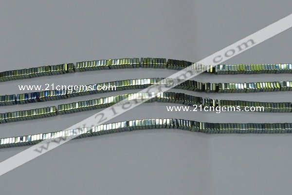 CHE582 15.5 inches 1*4*4mm square plated hematite beads wholesale