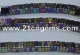 CHE585 15.5 inches 1*4*4mm square plated hematite beads wholesale