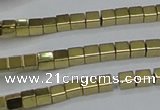 CHE592 15.5 inches 2*2mm cube plated hematite beads wholesale