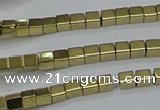 CHE592 15.5 inches 2*2mm cube plated hematite beads wholesale