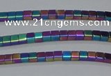 CHE603 15.5 inches 3*3mm cube plated hematite beads wholesale