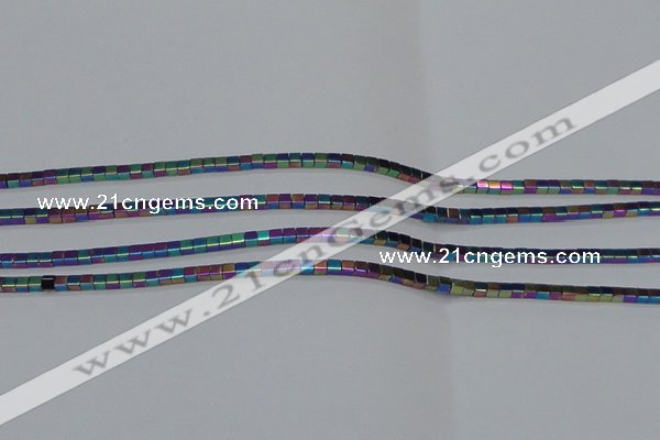 CHE603 15.5 inches 3*3mm cube plated hematite beads wholesale