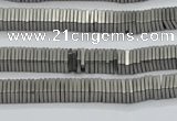 CHE618 15.5 inches 1*2*2mm square matte plated hematite beads