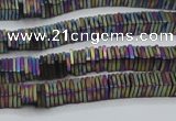 CHE623 15.5 inches 1*2*2mm square matte plated hematite beads