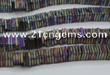 CHE637 15.5 inches 1*4*4mm square matte plated hematite beads