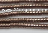 CHE643 15.5 inches 1*2mm tyre plated hematite beads wholesale