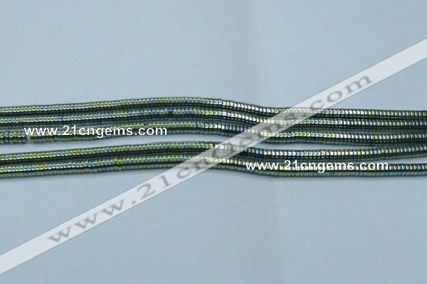 CHE645 15.5 inches 1*2mm tyre plated hematite beads wholesale