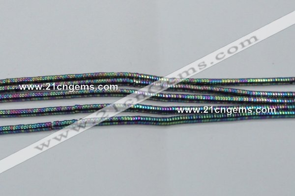 CHE646 15.5 inches 1*2mm tyre plated hematite beads wholesale