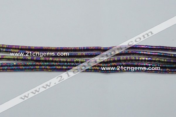 CHE647 15.5 inches 1*2mm tyre plated hematite beads wholesale