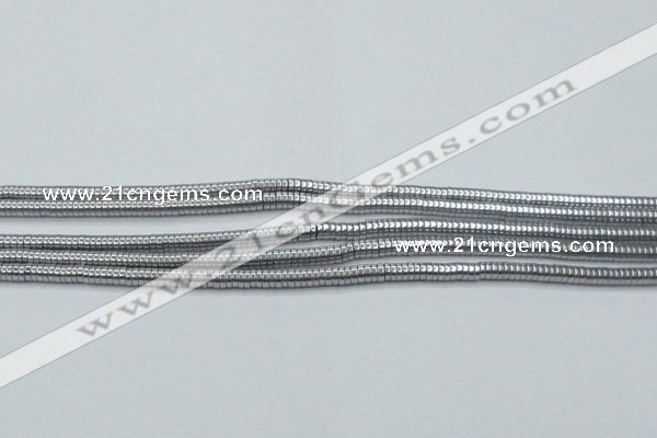 CHE650 15.5 inches 1*3mm tyre plated hematite beads wholesale