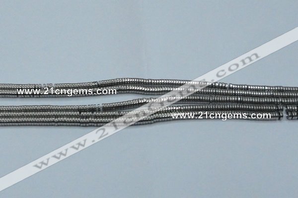 CHE651 15.5 inches 1*3mm tyre plated hematite beads wholesale