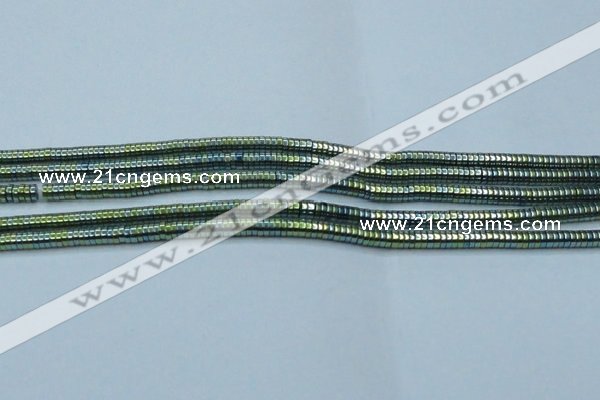 CHE655 15.5 inches 1*3mm tyre plated hematite beads wholesale