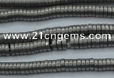 CHE670 15.5 inches 1*2mm tyre matte plated hematite beads