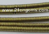 CHE671 15.5 inches 1*2mm tyre matte plated hematite beads