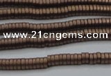 CHE672 15.5 inches 1*2mm tyre matte plated hematite beads