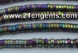 CHE674 15.5 inches 1*2mm tyre matte plated hematite beads