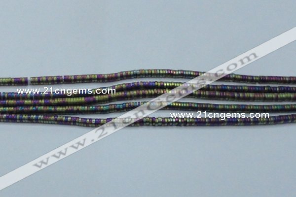 CHE674 15.5 inches 1*2mm tyre matte plated hematite beads