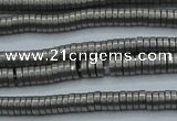 CHE675 15.5 inches 1*3mm tyre matte plated hematite beads