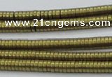 CHE681 15.5 inches 1*4mm tyre matte plated hematite beads
