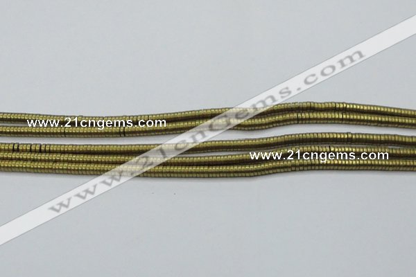 CHE681 15.5 inches 1*4mm tyre matte plated hematite beads