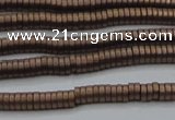 CHE682 15.5 inches 1*4mm tyre matte plated hematite beads