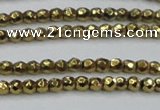 CHE692 15.5 inches 2mm faceted round plated hematite beads