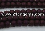 CHE724 15.5 inches 4mm round matte plated hematite beads wholesale