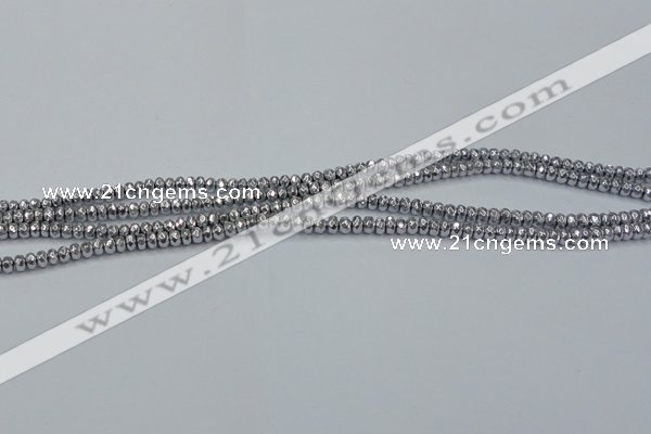 CHE731 15.5 inches 2*3mm faceted rondelle plated hematite beads