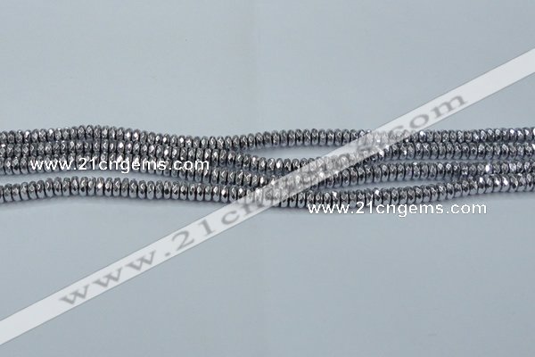 CHE733 15.5 inches 3*6mm faceted rondelle plated hematite beads