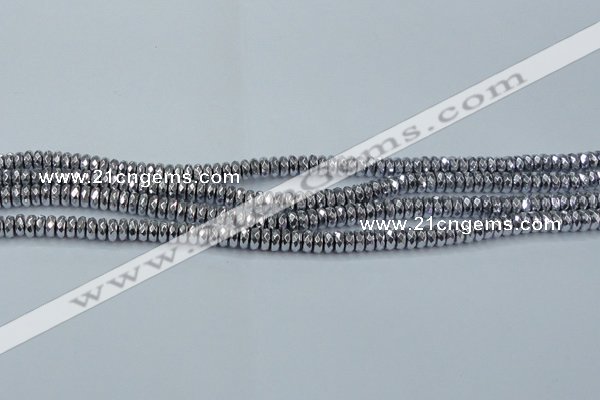 CHE734 15.5 inches 4*8mm faceted rondelle plated hematite beads