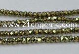 CHE736 15.5 inches 2*3mm faceted rondelle plated hematite beads