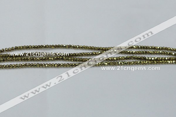 CHE736 15.5 inches 2*3mm faceted rondelle plated hematite beads