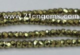 CHE737 15.5 inches 2*4mm faceted rondelle plated hematite beads