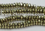 CHE738 15.5 inches 3*6mm faceted rondelle plated hematite beads