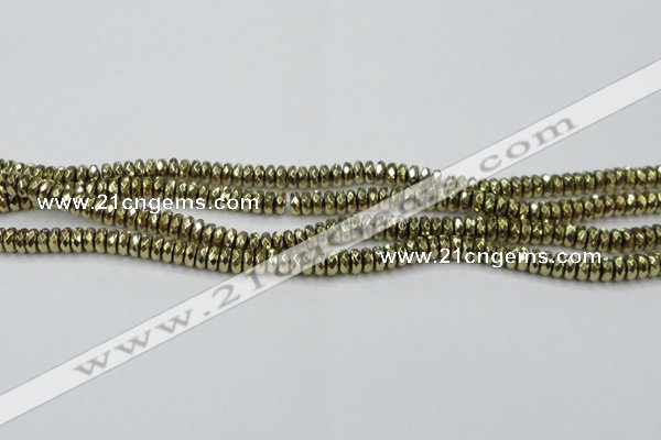 CHE739 15.5 inches 4*8mm faceted rondelle plated hematite beads