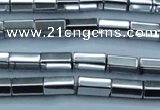 CHE751 15.5 inches 5*8mm faceted tube plated hematite beads