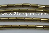 CHE761 15.5 inches 2*4mm tube plated hematite beads wholesale