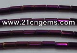 CHE763 15.5 inches 2*4mm tube plated hematite beads wholesale