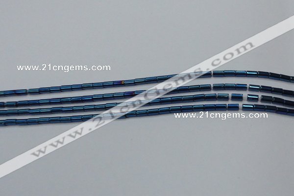 CHE765 15.5 inches 2*4mm tube plated hematite beads wholesale